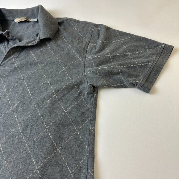Basic Equipment Polo Shirt Mens Medium Diamond Pattern Short Sleeve Casual Golf - Picture 5 of 10